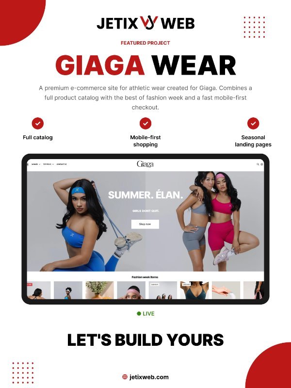 Instagram post: Featured project Giaga Wear