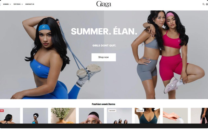 Giaga Wear website