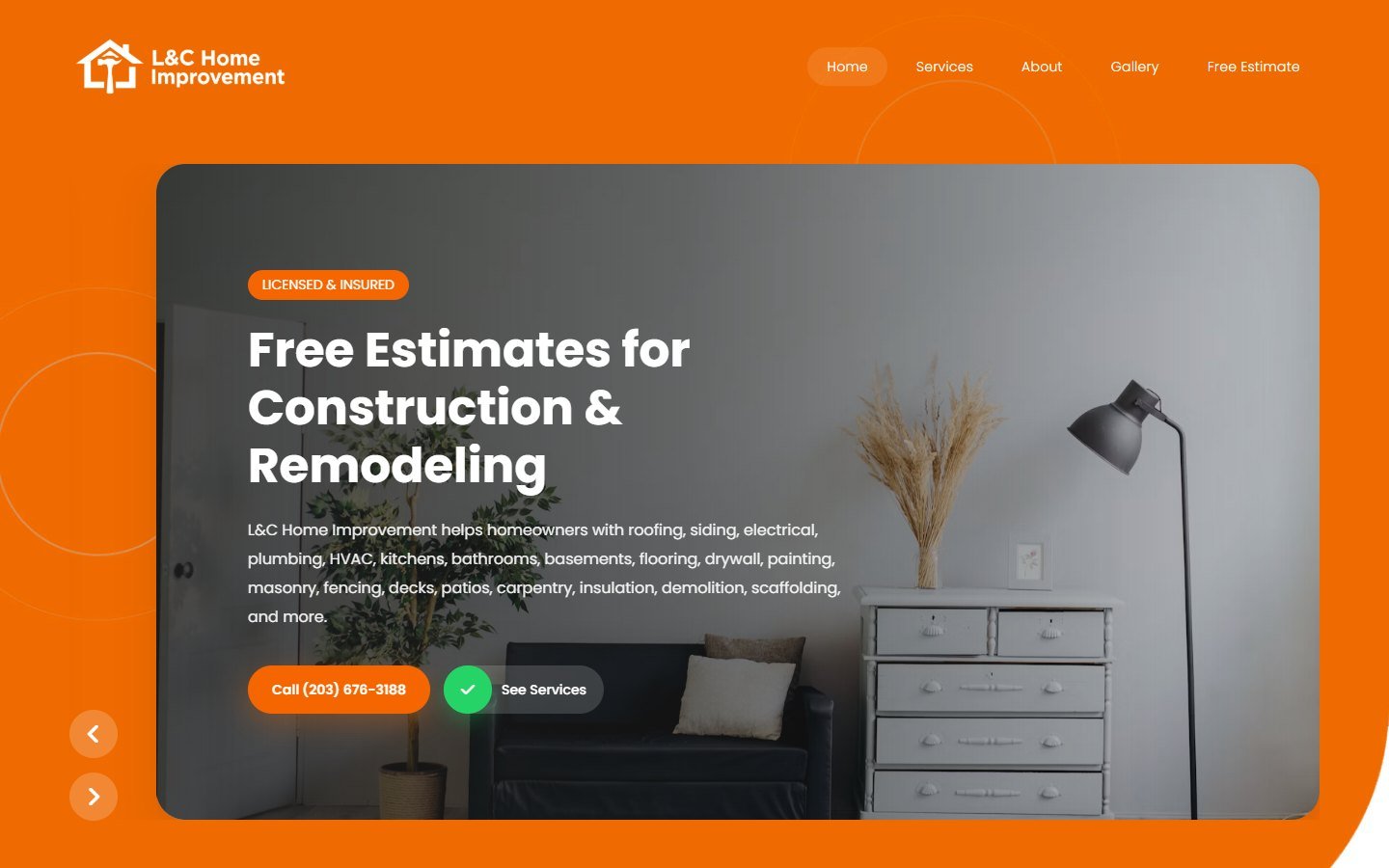 L&C Home Improvement website