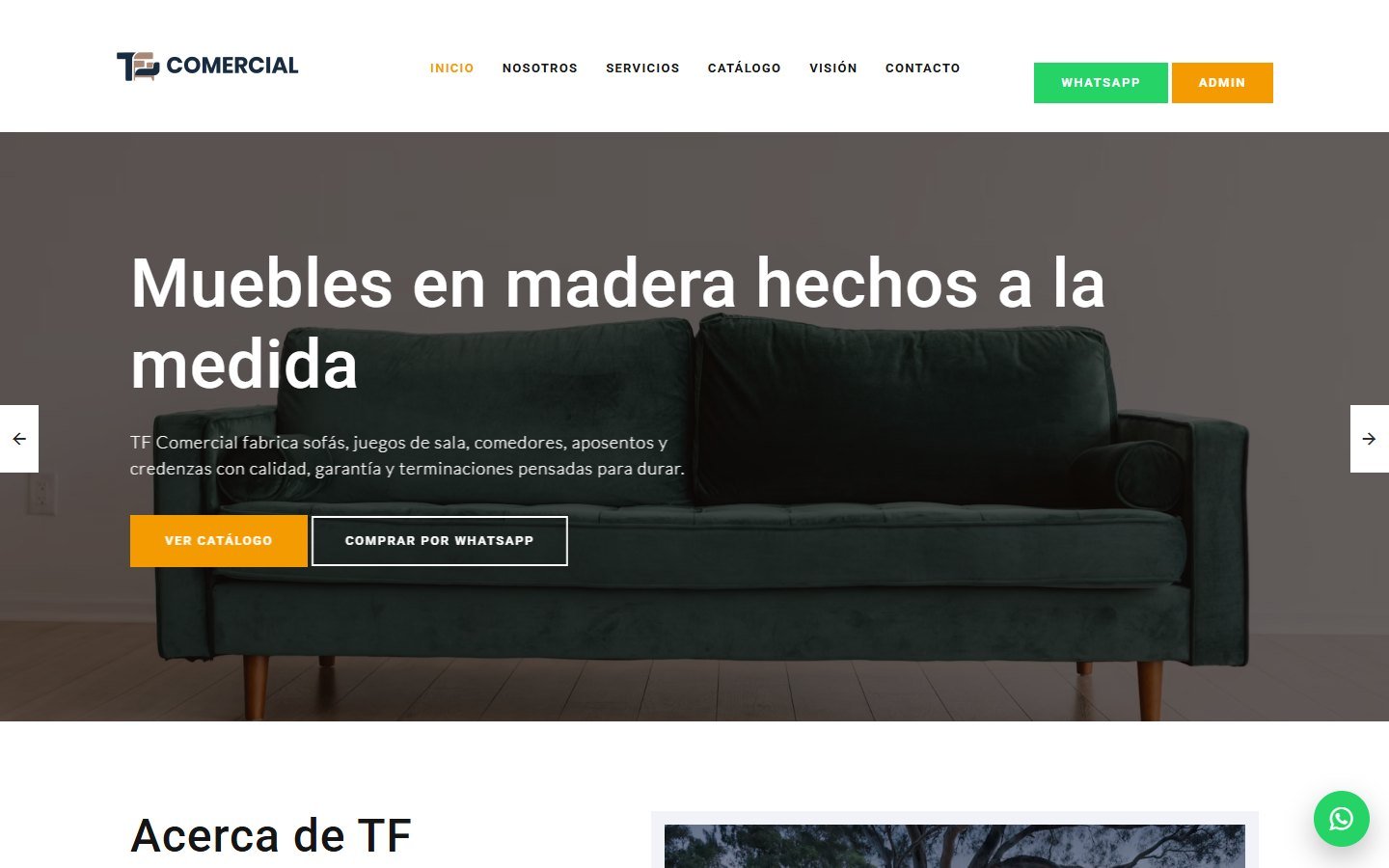 TF Comercial website